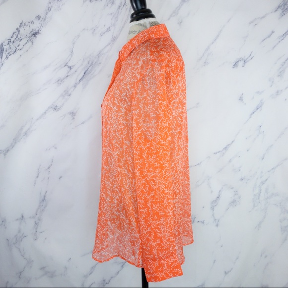 Equipment | Essential Silk Shirt | Coral/Wht | XL - Picture 2 of 13